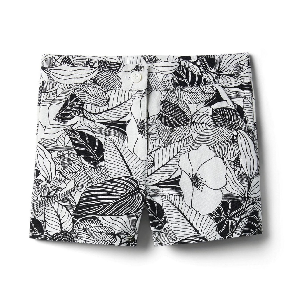 Janie and Jack baby girls 3-6 month black and white floral shorts